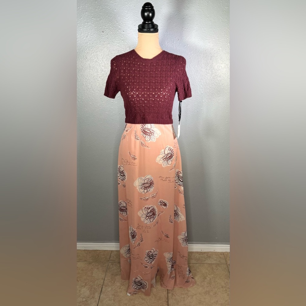 Red Valentino NWT Floral crotchet Maxi Dress with Slip XS|Wedding Guest Romantic